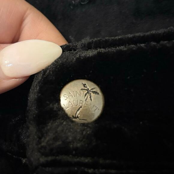 Saint Laurent Men’s Paris Black Velvet Trousers Size 29 - Picture 2 of 9